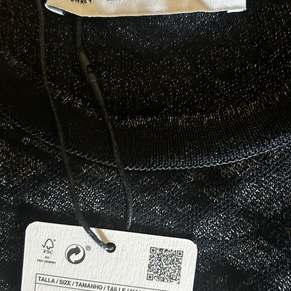 NWT Zara Knit Black Metallic Sweater size S - Picture 6 of 8